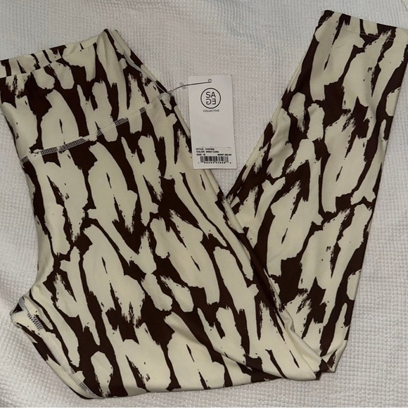 Sage Collective Leggings Womens Medium 7/8 High Waist Gym Yoga Athletic - NWT - Picture 2 of 6